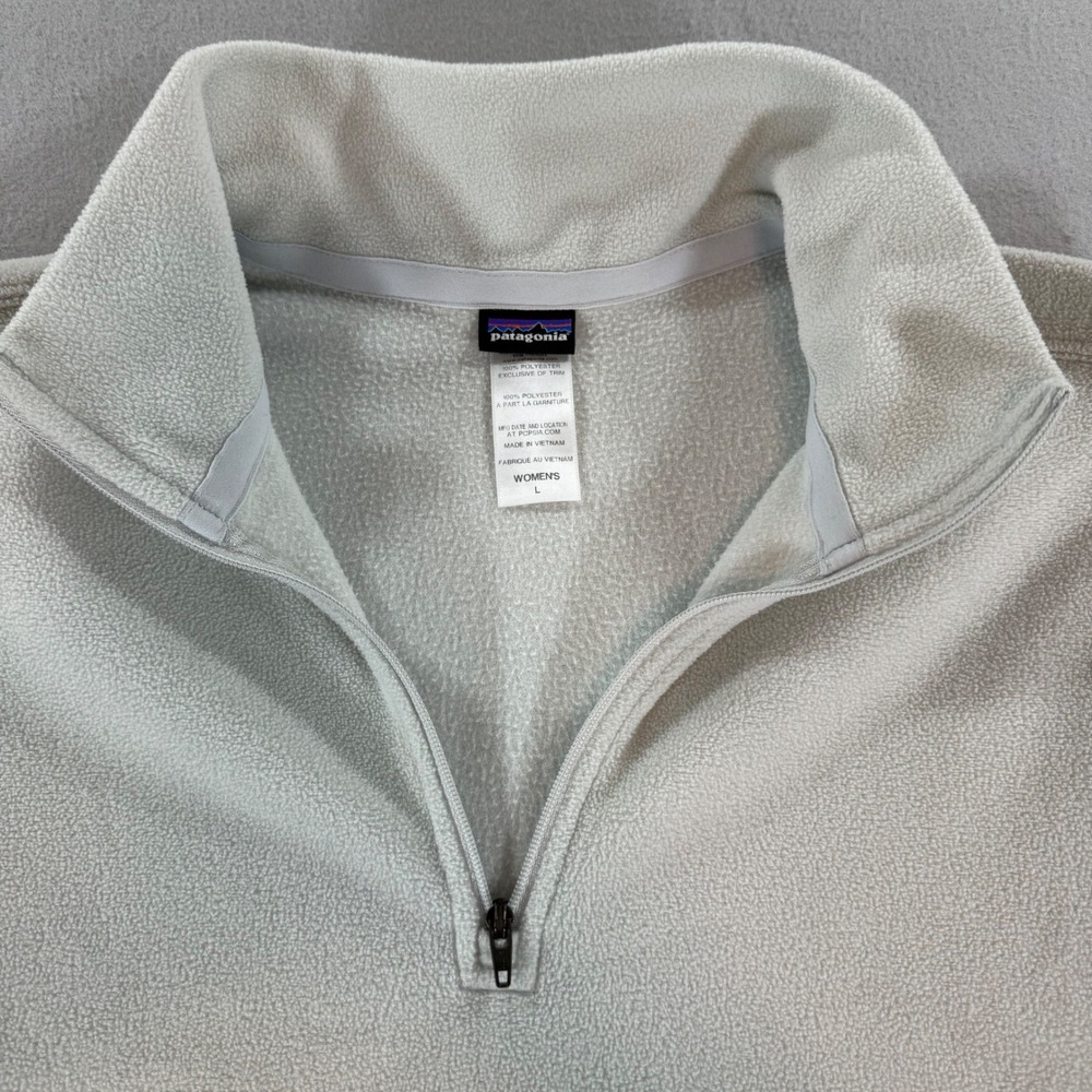Patagonia Micro D Quarter Zip Fleece Pullover Womens Large Gray Heather‎ - Picture 4 of 7